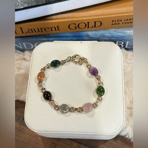 Midcentury AMCO 12K Gold-filled Gemstone Bracelet